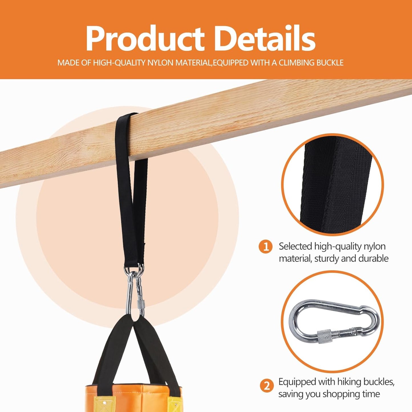 Heavy Bag Hanger, Punching Bag Hanger, Heavy Bag Mount, Punching Bag Stand for Heavy Bag, Heavy Bag Strap Hanger for Home Gym Training Workout (1 pcs)