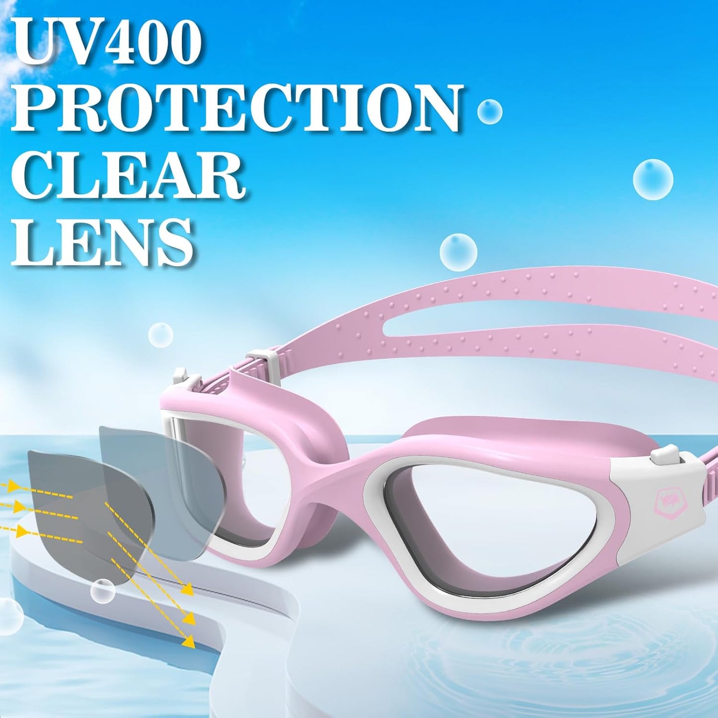 WIN.MAX Polarized Swimming Goggles Swim Pool Goggles Anti Fog Anti UV No Leakage Clear Vision for Men Women Adults Teenagers