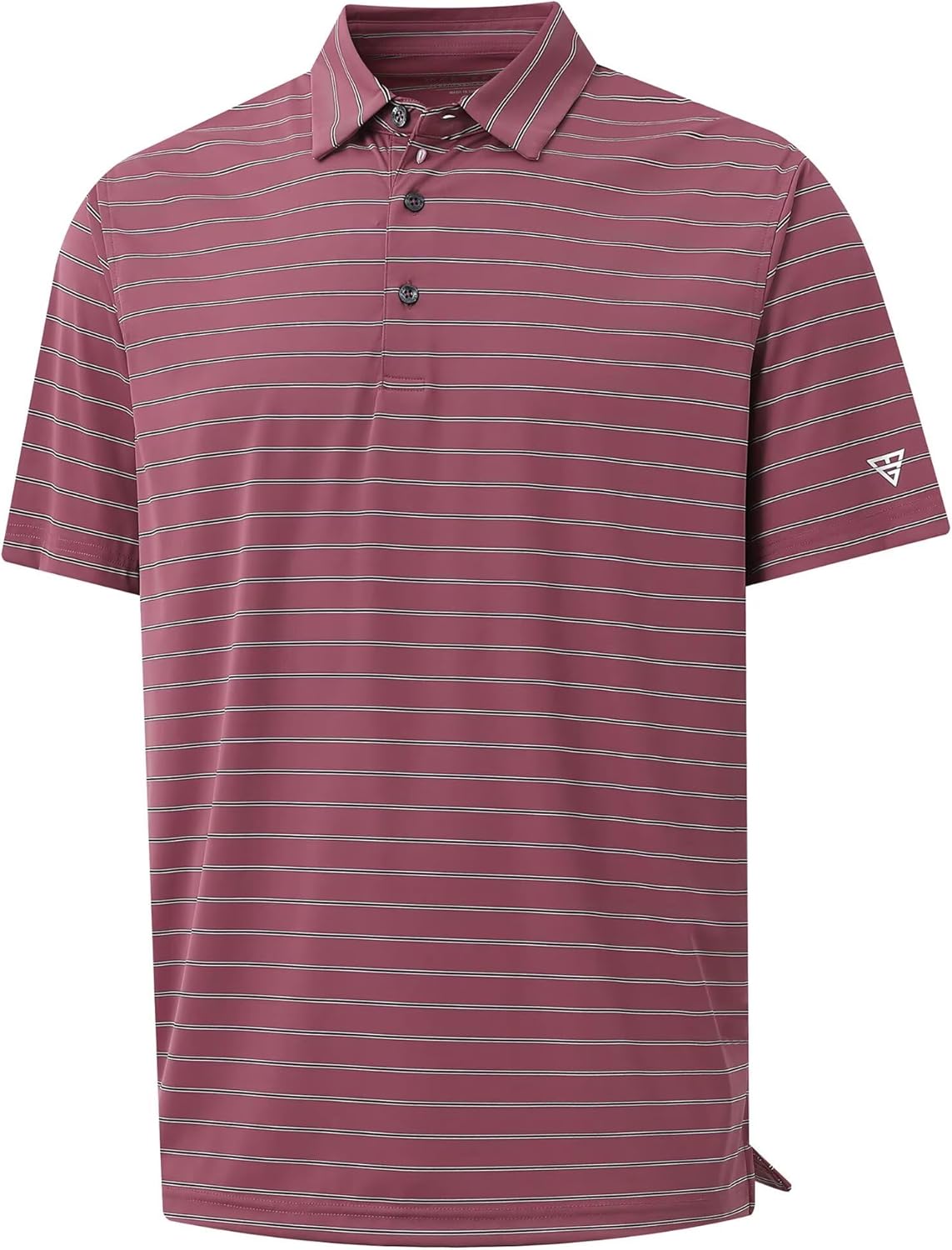 M MAELREG Mens Striped Golf Shirts Short Sleeve Silk-Like Touch Water-Resistant Breathable Soft Collared Polo Shirts for Men