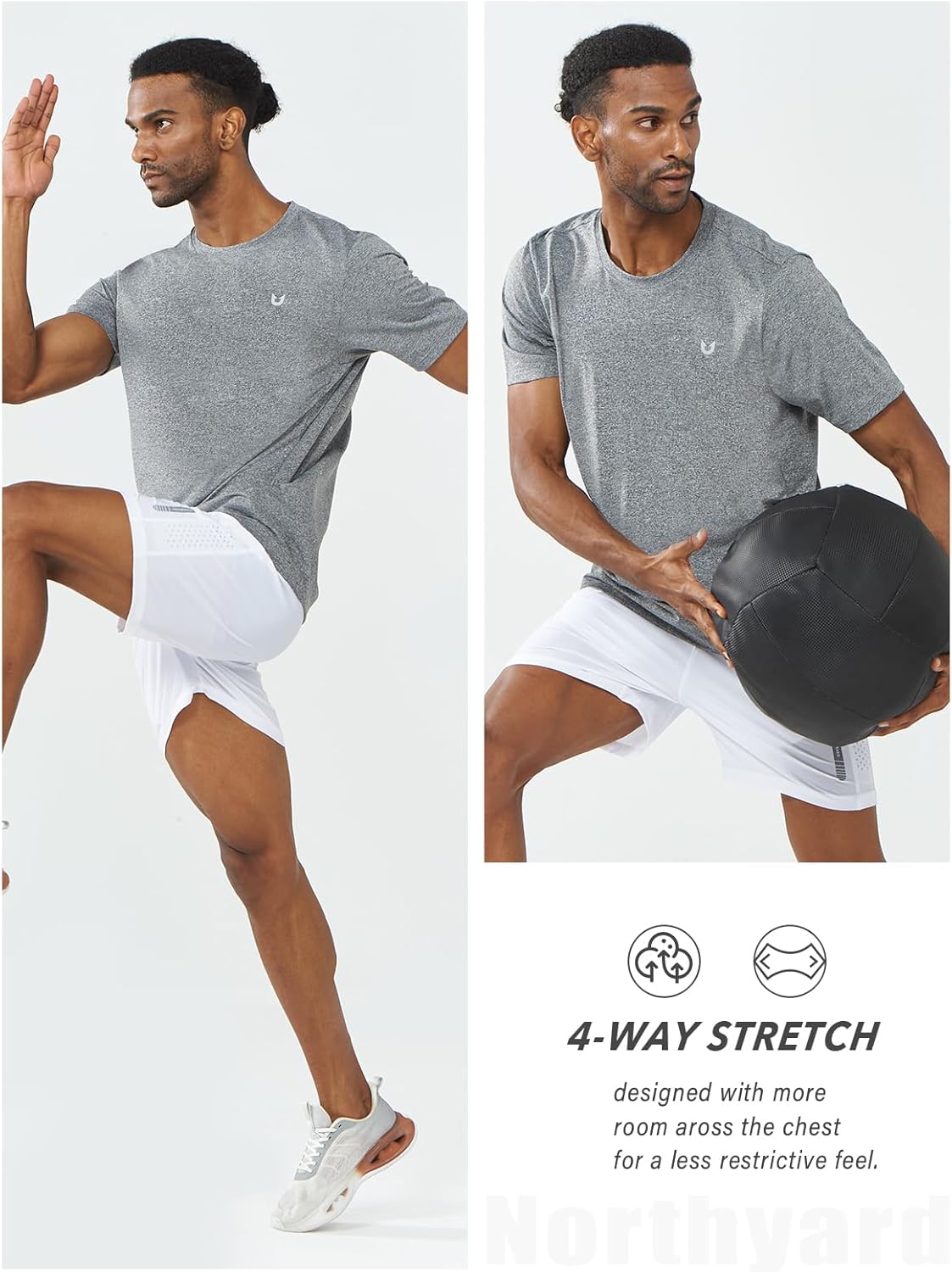 NORTHYARD Mens Athletic Shirts Short Sleeve Gym Workout Running Training Sports Performance T Shirt Basic Tee for Men