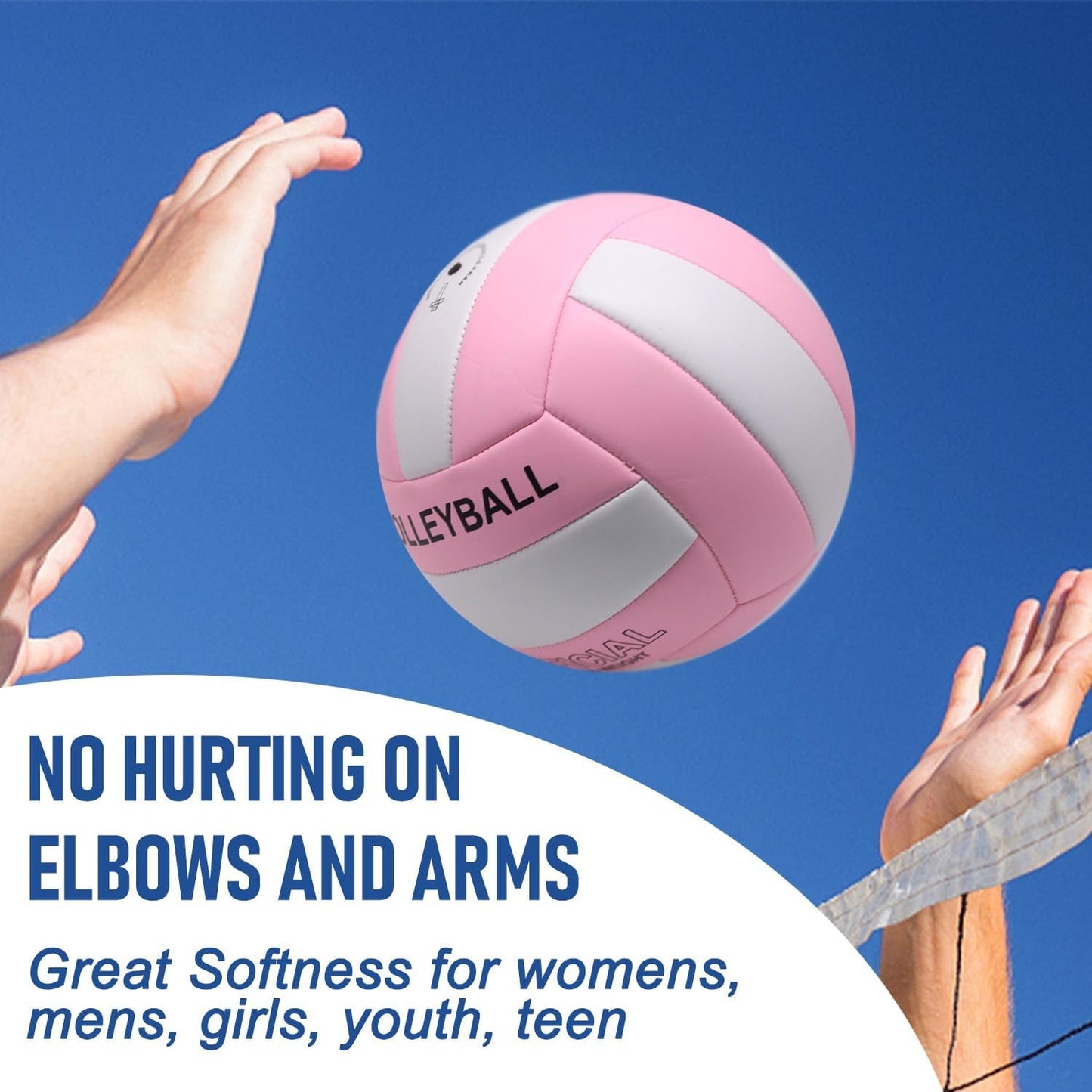 6 Pack Official Size 5 Synthetic Leather Volleyballs, Includes Pump and Net Bag, Volley Ball for Indoor and Outdoor Competition