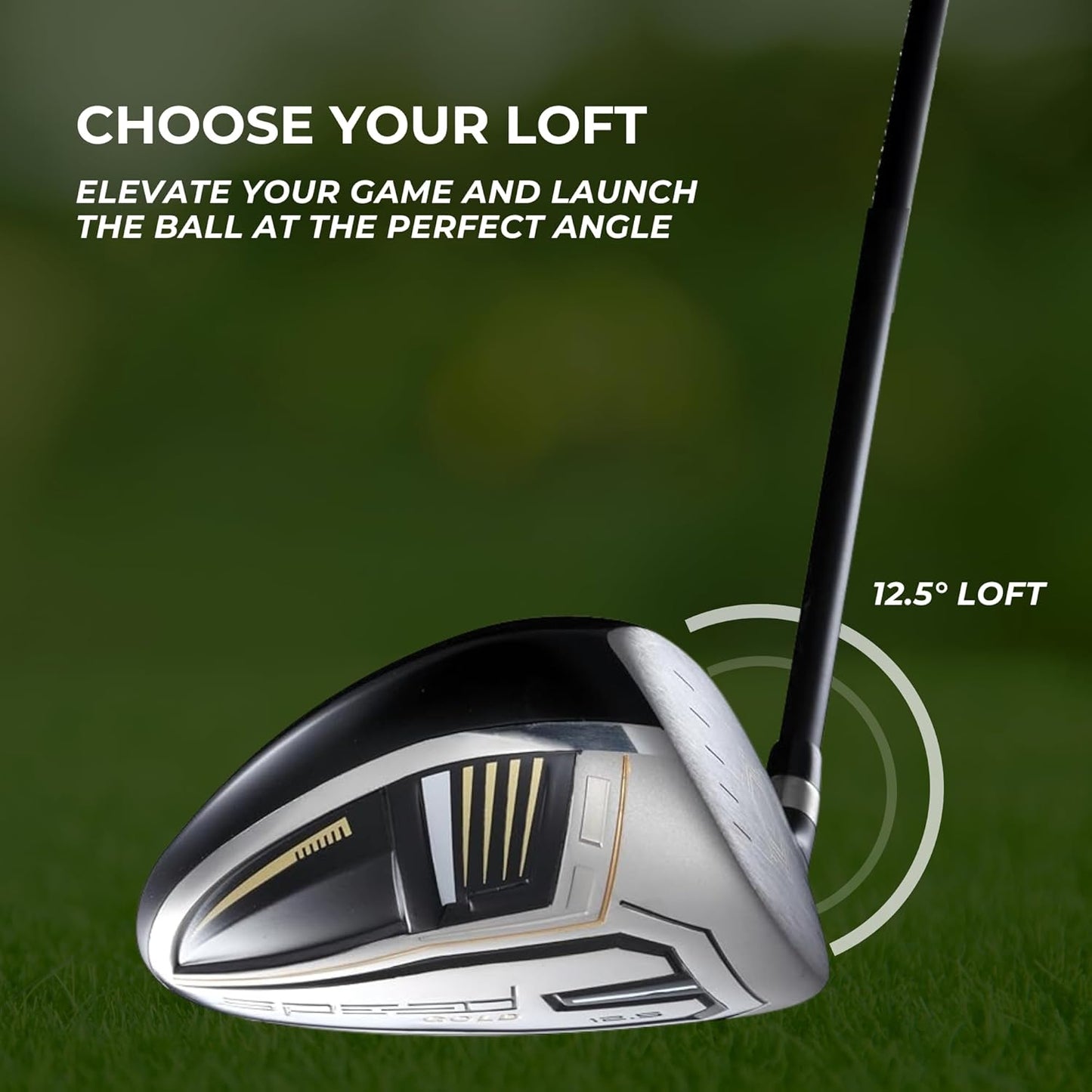 Speed Titanium Driver Golf Club, 10°, 11.5°, 12.5° Loft (Right & Left Handed), Lightweight Graphite Shaft, Oversized Sweet Spot, Aerodynamic, USGA Conforming Mens Golf Driver + Deluxe Headcover