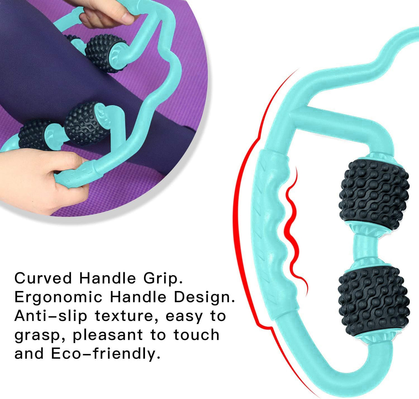 Cellulite Massage Tool Deep Fascia Massager & Dimpled Skin Remover for Legs - Anti-Cellulite Roller Tech with Lymphatic Drainage, Smooth Skin & Pain Relief for Thighs & Buttocks Sculpting