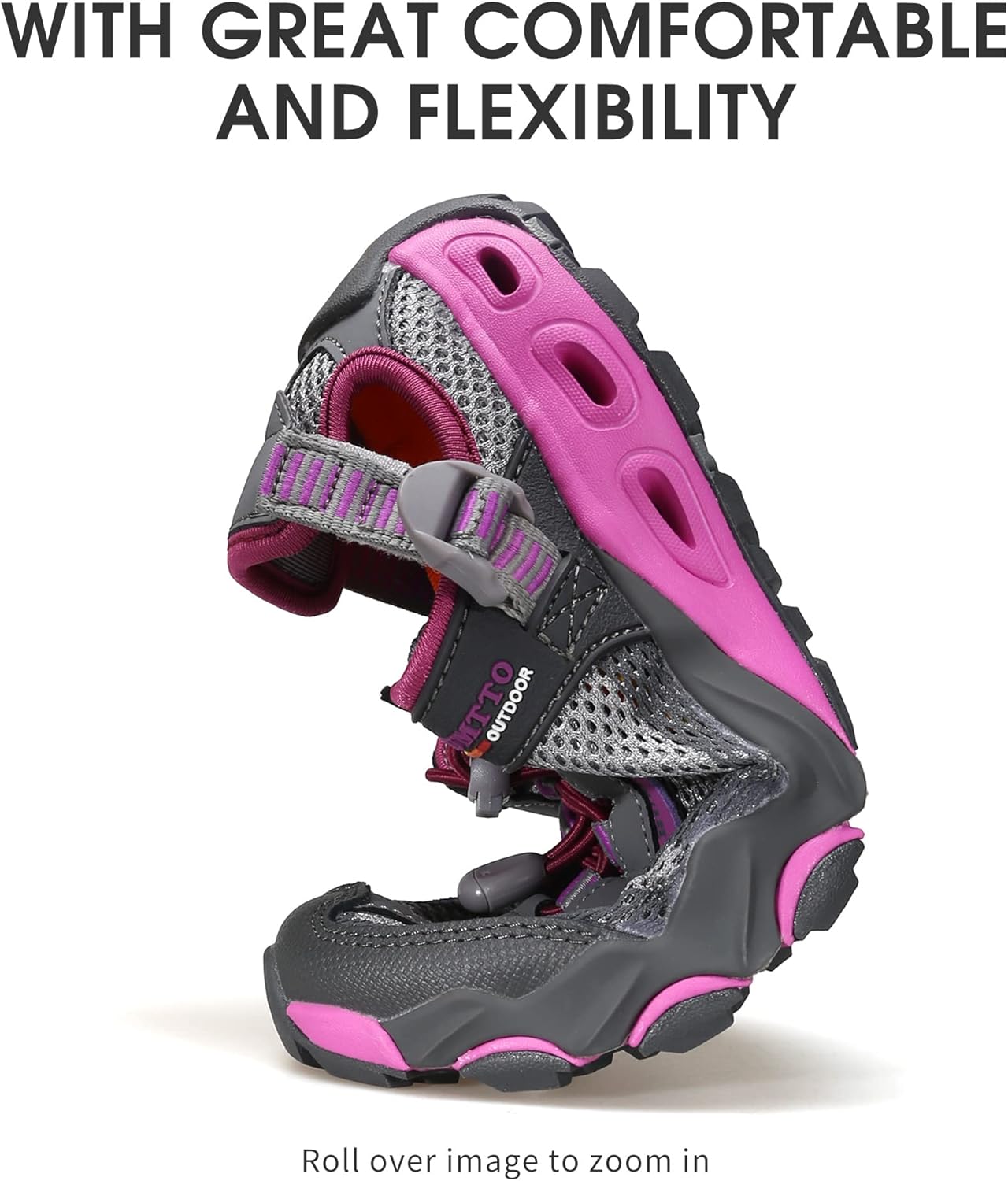 HUMTTO Women's Amphibious Water Shoes - Closed Toe Hiking Sandals Summer Outdoor Water Sandal Non-Slip River Shoes Quick Drying Aqua Shoe