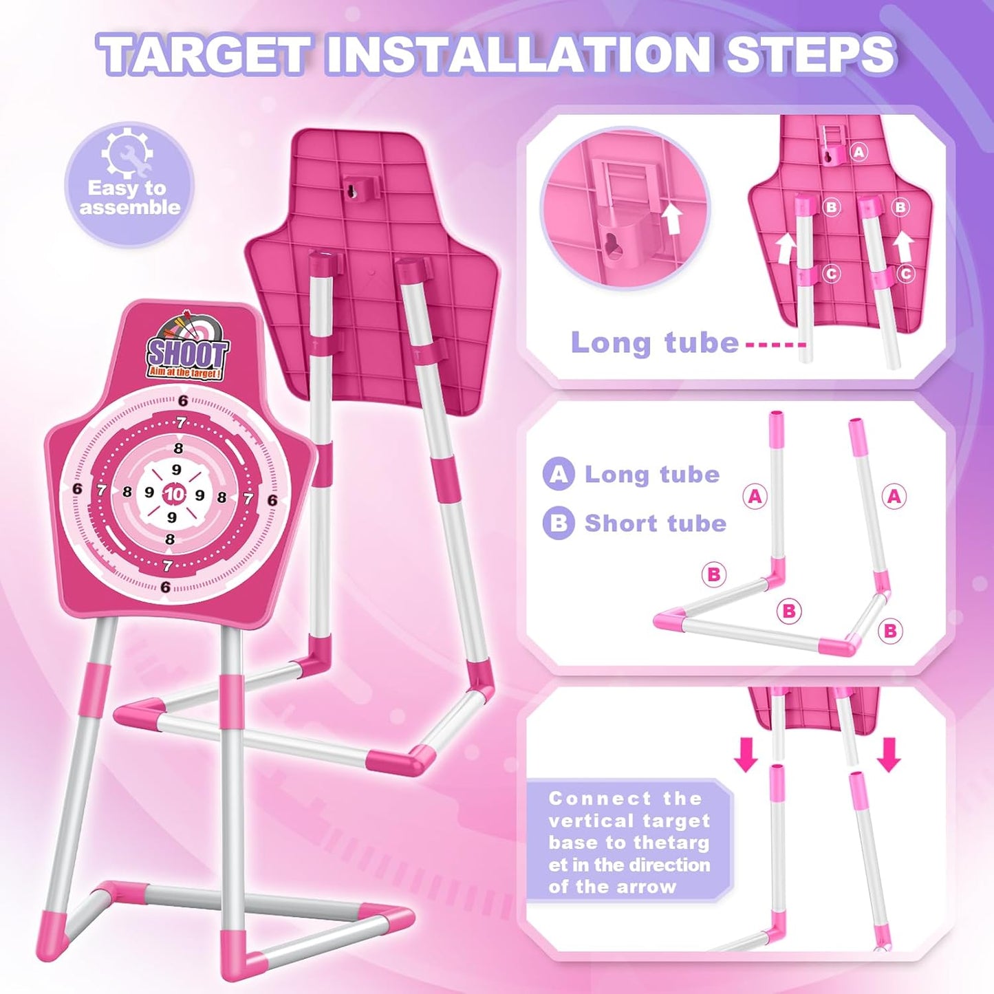 SpringFlower 2 Bow and Arrow Sets with LED Light-up,2 Foam Dart Guns for Kids 5 6 7 8 9 10+ Years Old, Archery Set with Standing Target for Boys & Girl, Ideal Gift