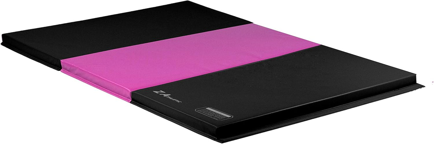 Z Athletic Folding Mat for Gymnastics, Tumbling, Cheerleading, and More, 4 Ft x 6 Ft x 2 In