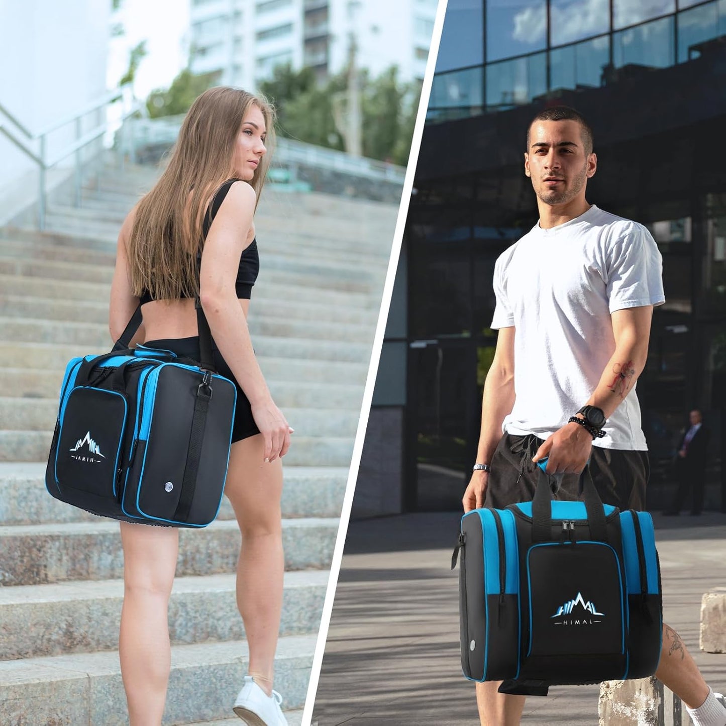 Himal Bowling Ball Bag for Single Sphere - Bowling Ball Tote Bowler's Bag with Padded Sphere Holder - Fits Bowler's Shoes Up to Mens Size 14