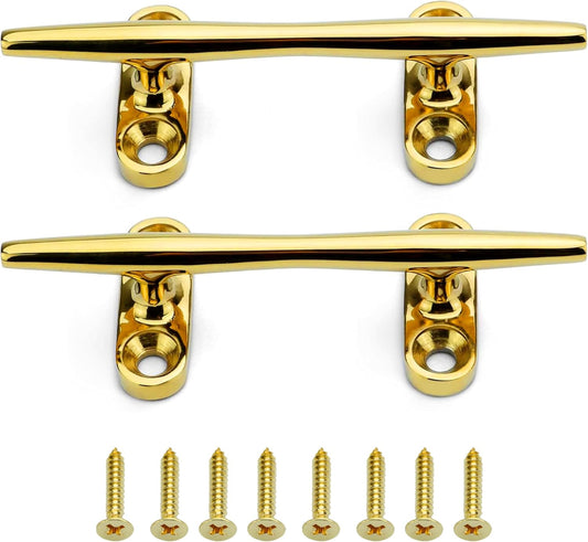 SHENGHUISS Boat Cleat 316 Stainless Steel Open Base Boat Dock Cleats（4"/5"/6"/8"/10"/12"） Silver/Gold for Boat, Dock, Kayaks, Nautical Decor ect