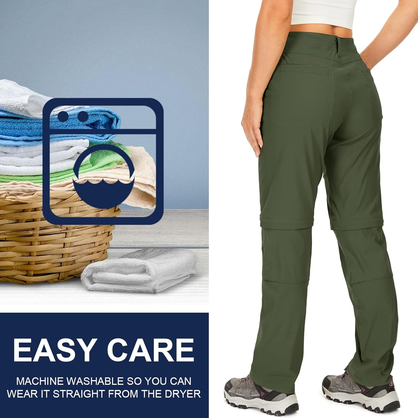 Women's Hiking Pants Convertible Zip Off Lightweight Quick Dry Outdoor Travel Camping Safari fising Pants