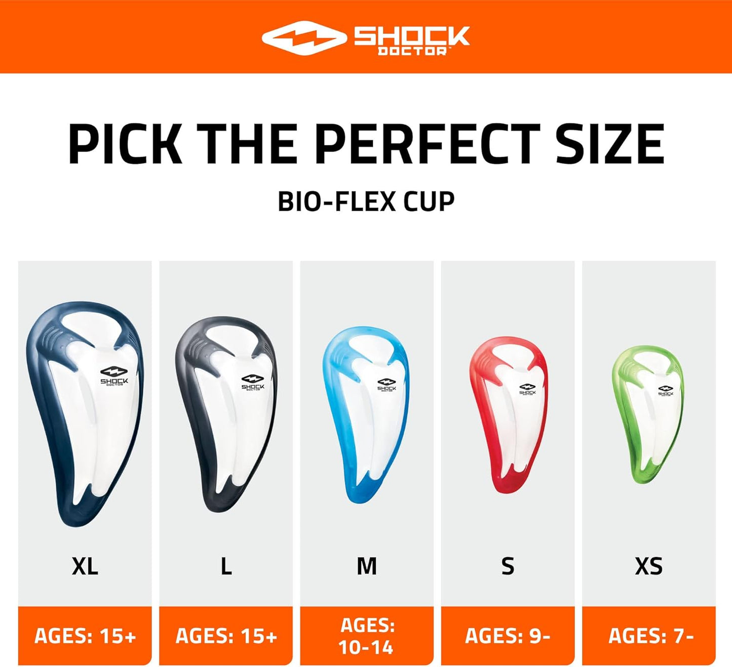 Shock Doctor BioFlex Athletic Cup, Vented Protection, Adult Sizes