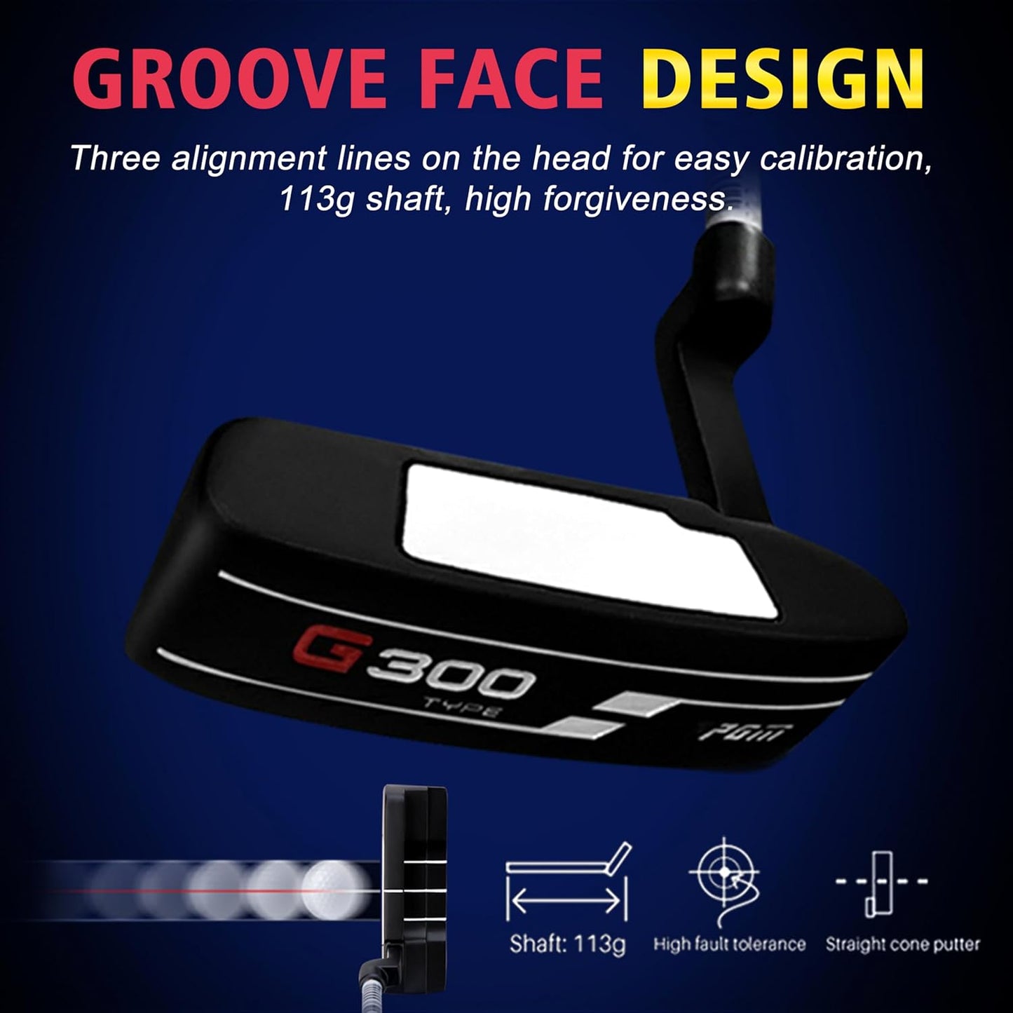 PGM Men's G Type Complete Golf Club Set - Titanium #1 Driver, Draw-Biased Hybrid, High-Strength Iron Set, High Forgiveness Putter, with Stand Bag