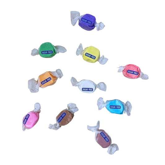 Sugar Free Taffy Town Assortment - 10 Flavors, 1lbs (16oz) Bulk Bag - Individually Wrapped, Gluten & Nut Free, Diabetic & Keto Friendly Gourmet Candy For Taffy Lovers