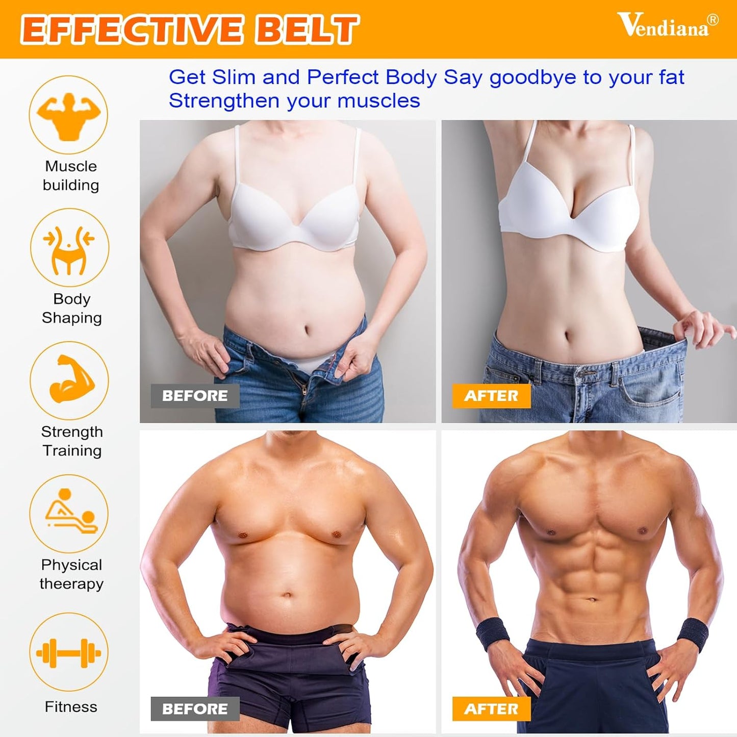 ABS Stimulator Muscle Toner Flex Fitness Belt for Waist Trimmers FDA Cleared AB Machine Abdominal Toning Ems (Green, One Size)