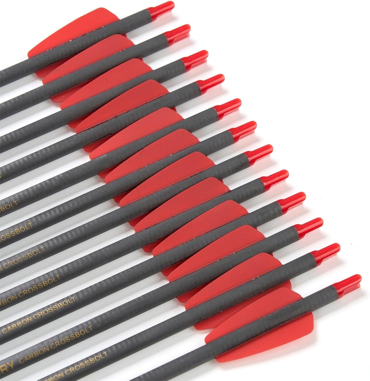 Crossbow Bolts 15 Inch Archery Carbon Crossbow Arrows with Moon Nocks Hunting Archery Arrows（12pcs