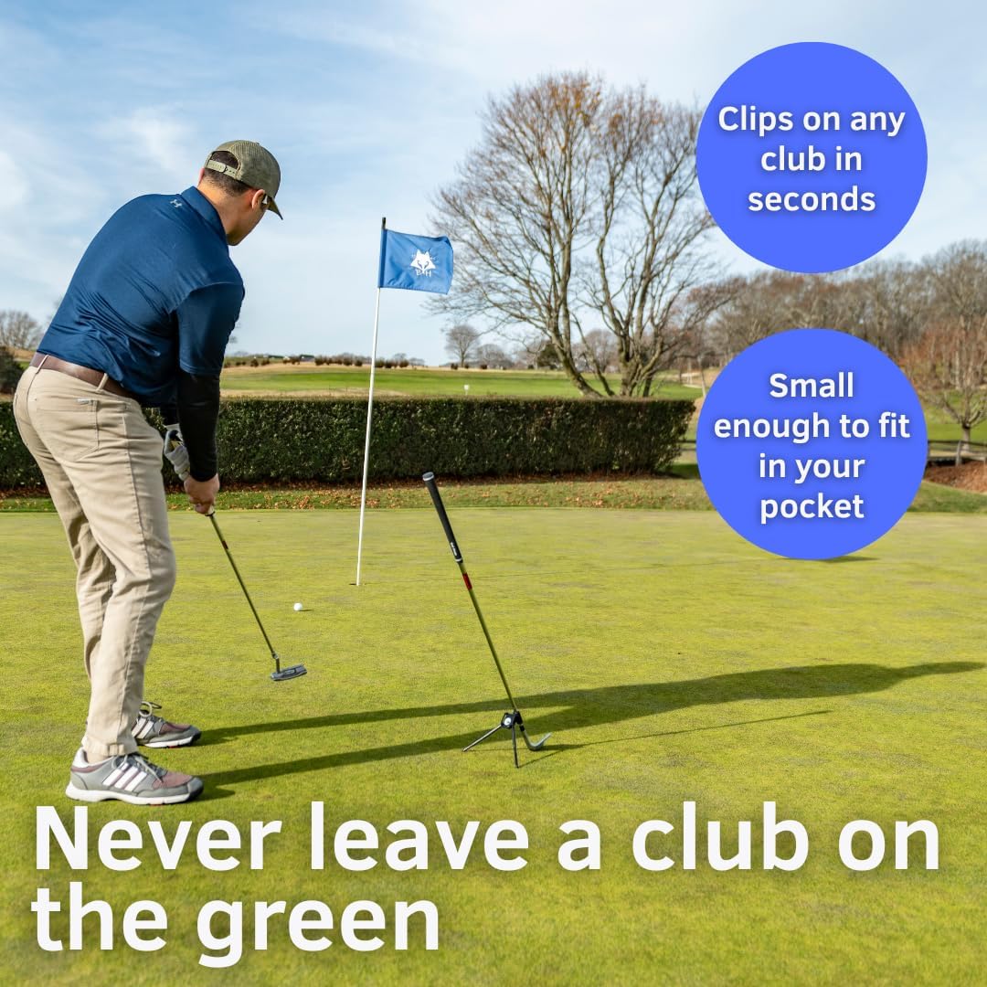 Portable Golf Club Stand – Lightweight, Easy Clip-On Golf Club Holder for Driving Range or Course - Top Golf Accessory for Golf Bags - Great for Golf Gift