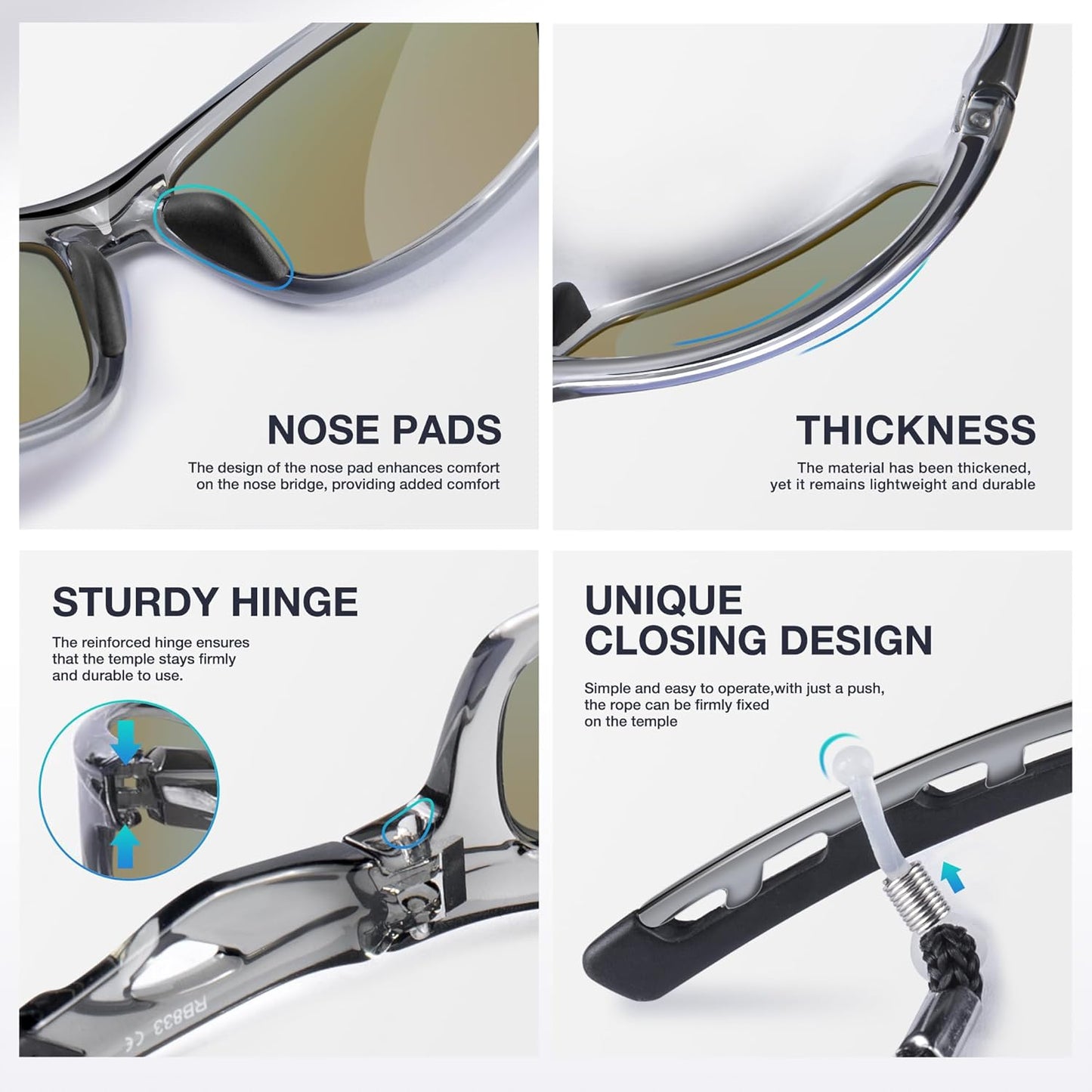 RIVBOS Sunglasses for Men Women Polarized UV Protection Sports Fishing Driving Shades Cycling RB833