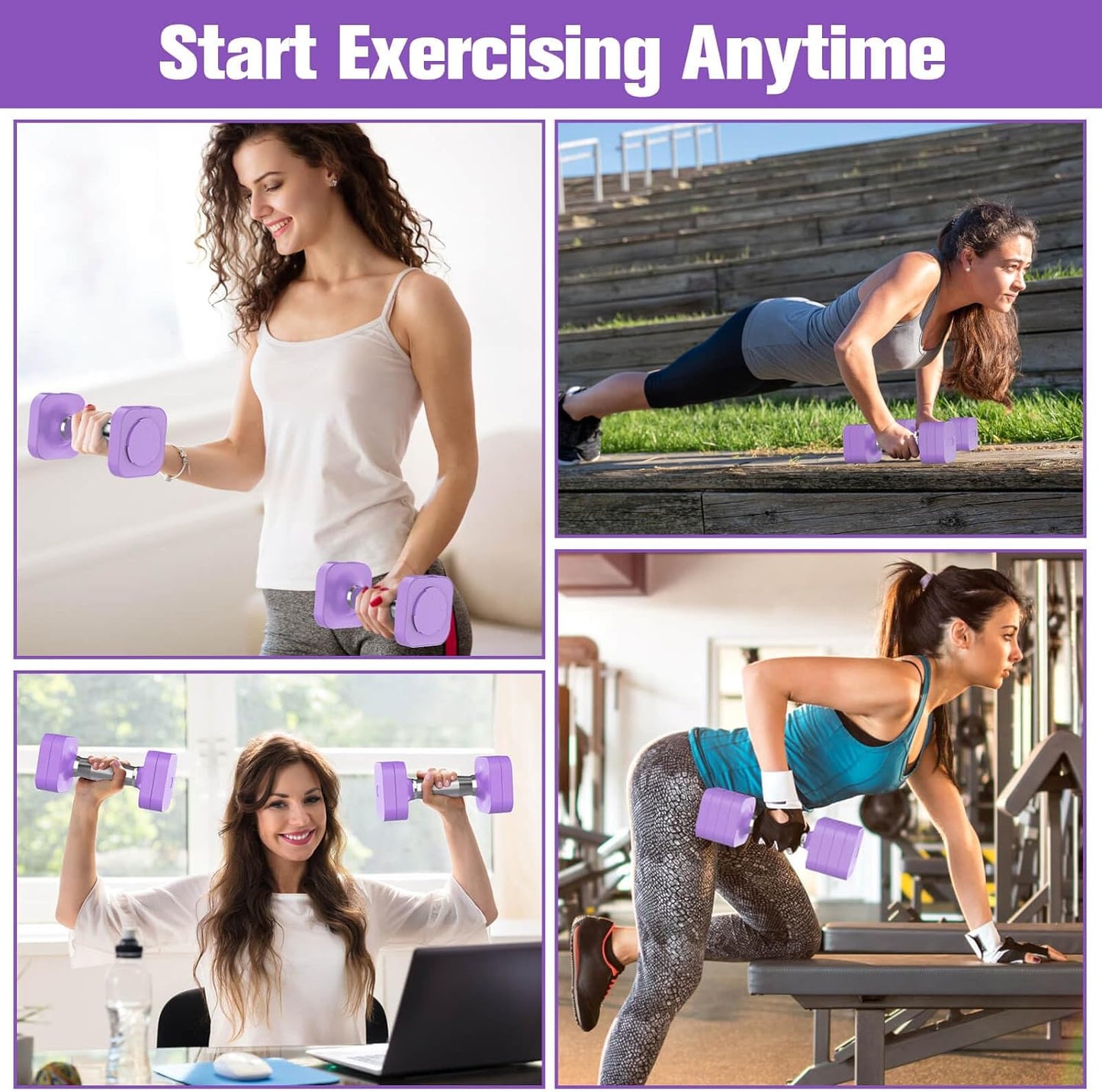 22LBS Adjustable Dumbbells Set, Adjustable Weight Dumbbells with 4 Levels 4.4lb, 6.6lb, 8.8lb, 11lb, Hand Weights Sets for Women/Men Home Gym Full Body Workout