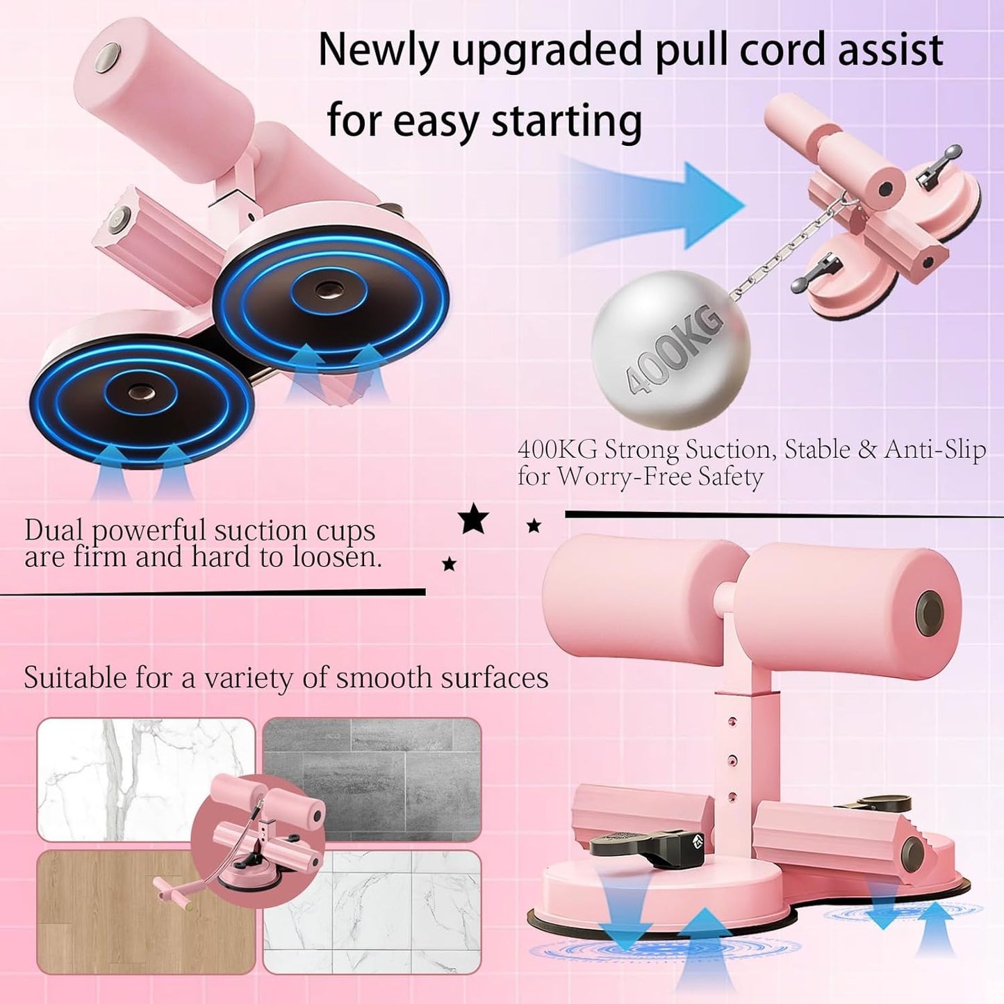 Ab Training Auxiliary Device, Ab Trainer Auxiliary Machine with Bands, Multi-functional Adjustable Ab Trainer Equipment, Ab Trainer Auxiliary Equipment for Home & Gym