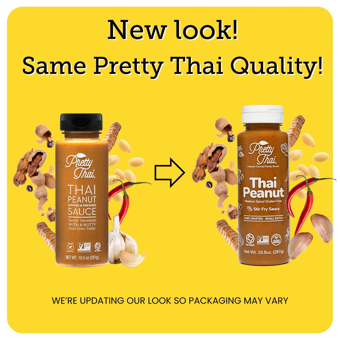 Pretty Thai Peanut Sauce, Gluten Free Certified Non-GMO Vegan Authentic Stir Fry, Dressing, Rice Seasoning, Condiment & Dipping Sauce, 100% Natural (Pack of 3)