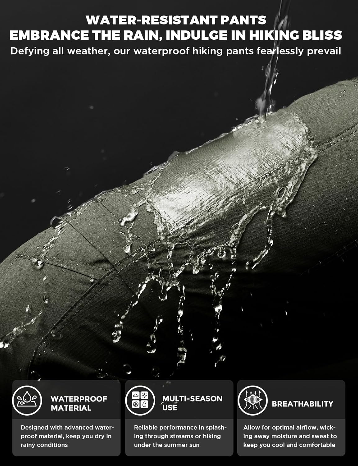 Wespornow Men's-Convertible-Hiking-Pants Quick Dry Lightweight Zip Off Breathable Cargo Pants for Outdoor, Fishing, Safari