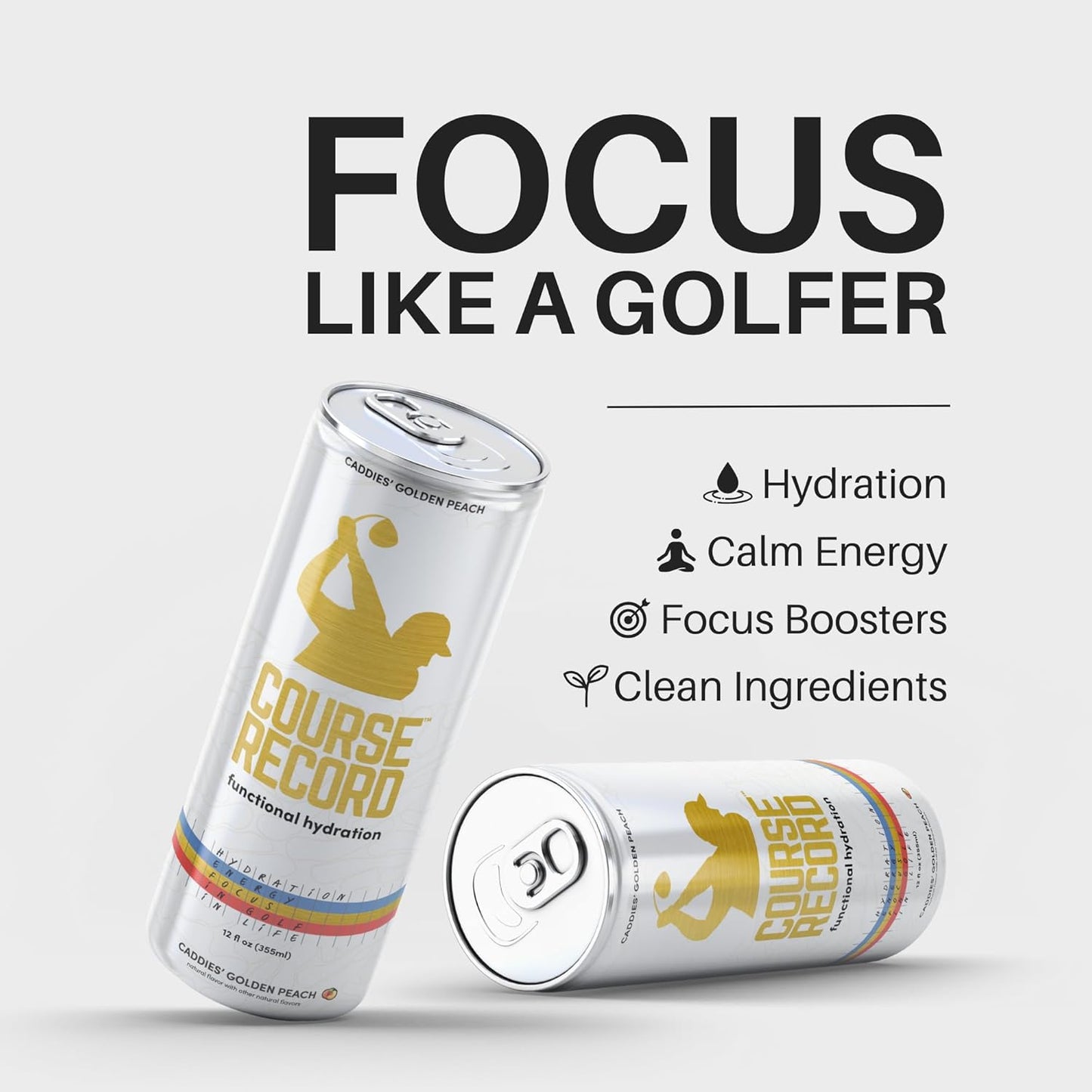 Functional Hydration Drink for Golfers – COURSE RECORD Variety Pack – Electrolytes, Calm Energy & Focus – Healthy Sports Drink – 12-Pack (12oz Cans) – Low Sugar, Low Caffeine