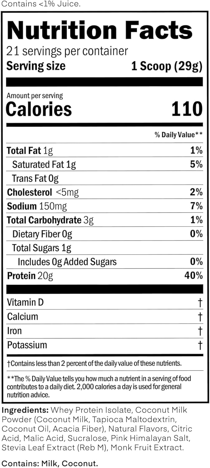 Clear Whey Isolate Protein Powder, Frosty Lemonade, 20g Complete Protein per Serving, No Added Sugar, Grass-Fed, 21 Servings