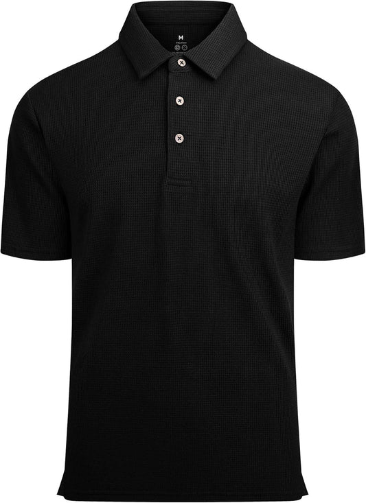 WARHORSEE Golf Polo Shirts for Men Short Sleeve Wrinkle Free 4 Way Stretch Moisture Wicking Performance Collared Tshirts