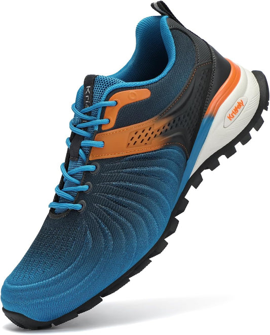 Kricely Men's Walking Shoes Breathable Lightweight Fashion Sneakers Non Slip Sport Gym Jogging Trail Running Shoes