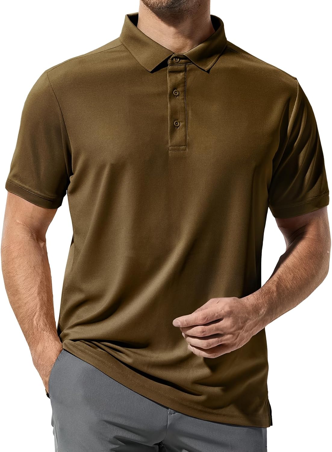MIER Polo Shirts for Men Short Sleeve Quick Dry Polyester Collared Shirts Casual Golf Shirts, Moisture-Wicking