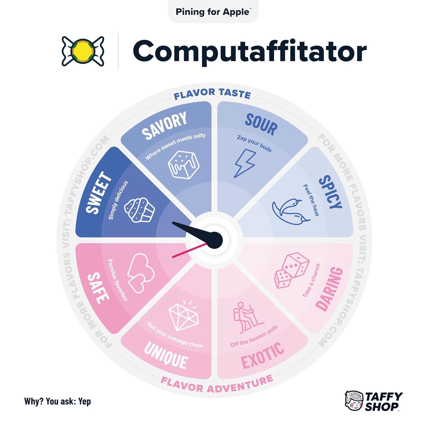 Taffy Shop Pining For Apple, Pineapple Salt Water Taffy – Gourmet Soft Chewy Candy, Bulk Sweet Snack, Fresh Gift & Gluten-Free, 35 Individually Wrapped Pieces (7oz)