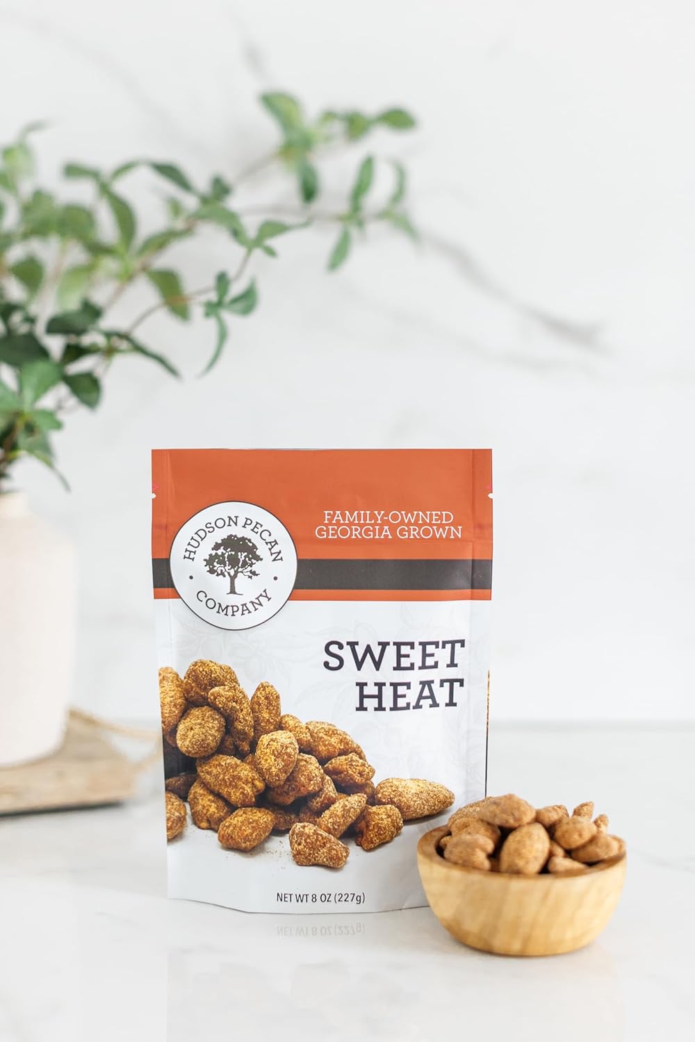Hudson Pecans - Sweet Heat Pecans, 8oz, Perfectly Balanced Flavors to Compliment with a Delighftul Sweet Sensation + a Little Kick