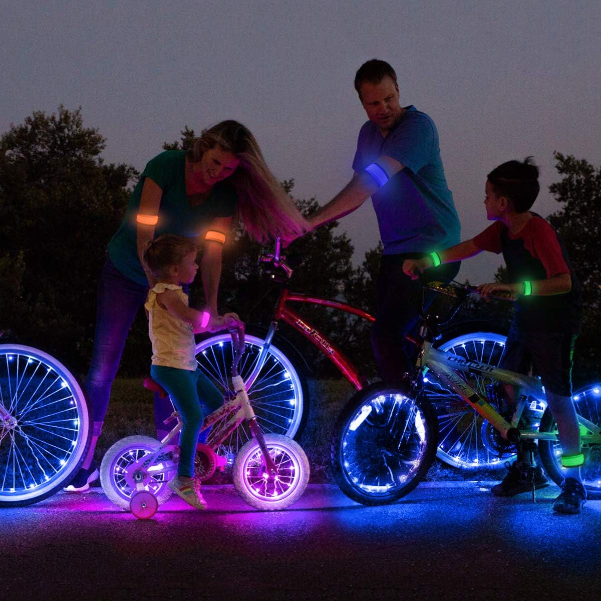 LOBKIN Safety Bracelets, LED Slap Armband Kids Walking at Night Safe LED Light Wrist Light Reflective Belt, Magic Band Running Lights for Runners