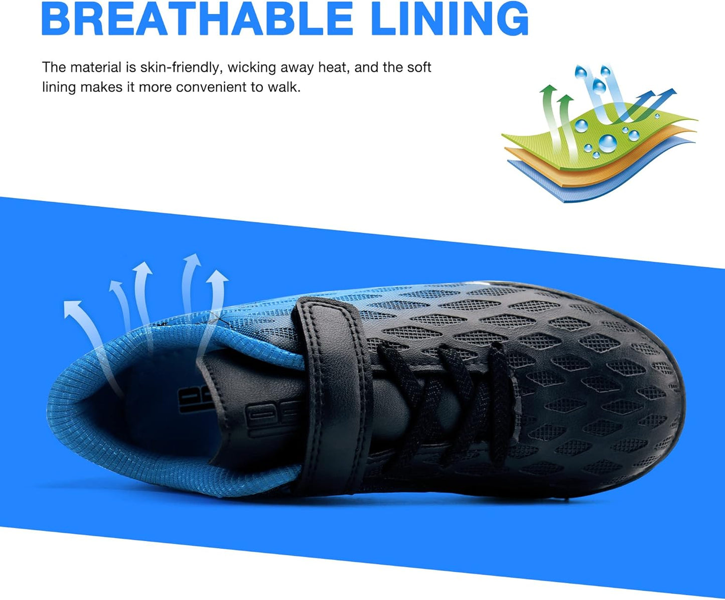 brooman Kids Indoor Soccer Shoes Boys Girls Soccer Cleats Athletic Turf Shoes