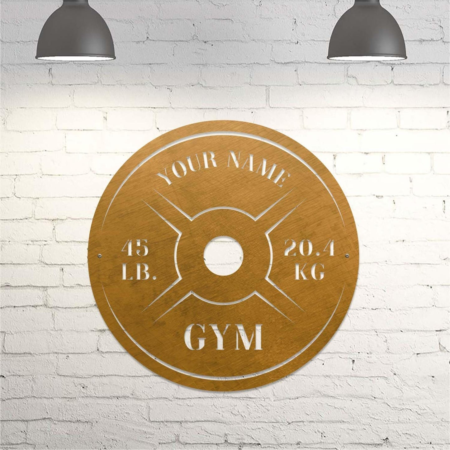 Personalized Home Gym LED Tin Metal Sign Multiple Sizes, Weight Lifting Exercise Workout Room Training Fitness Center Motivational Inspirational Quotes Decor Wall Art Hanging Accessories (10 w/o LED)