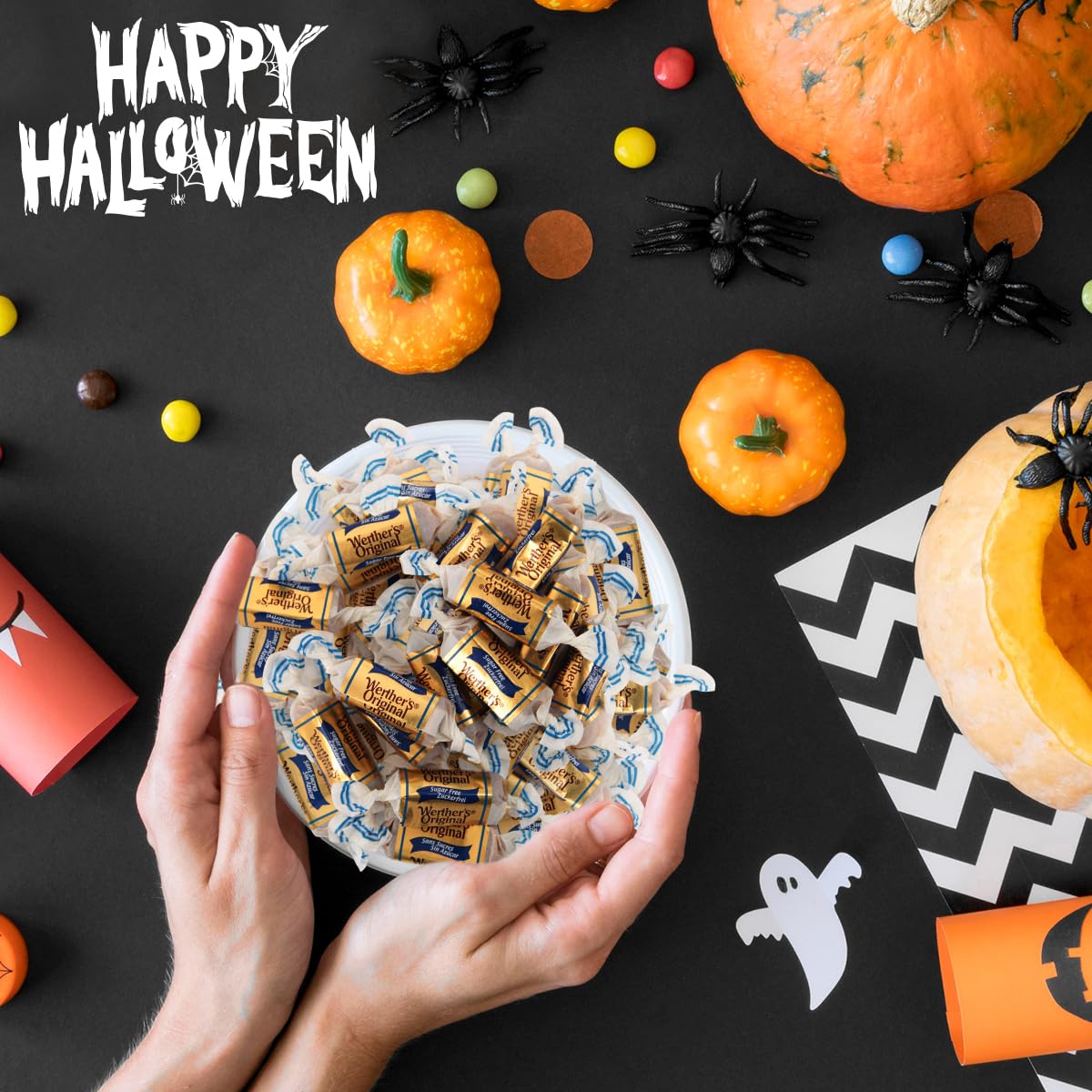 Werther's Original Chewy Sugar Free Caramel Candy, Individually Wrapped Healthy Sweet Caramel Bites for Guilt-Free Pleasure, Melts in Your Mouth in a Satisfying Creamy Way, 1lb