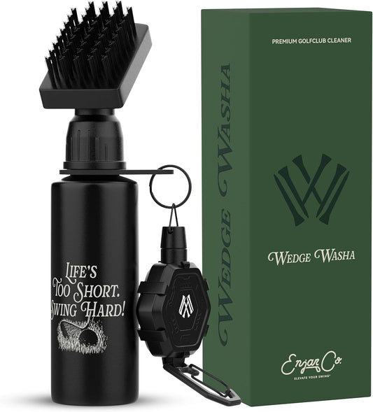 Premium Golf Club Cleaner with Anti-Sag Reel and Integrated Water Bottle - Golf Accessories for Men and Women - Essential Golf Club Brush for Golfer