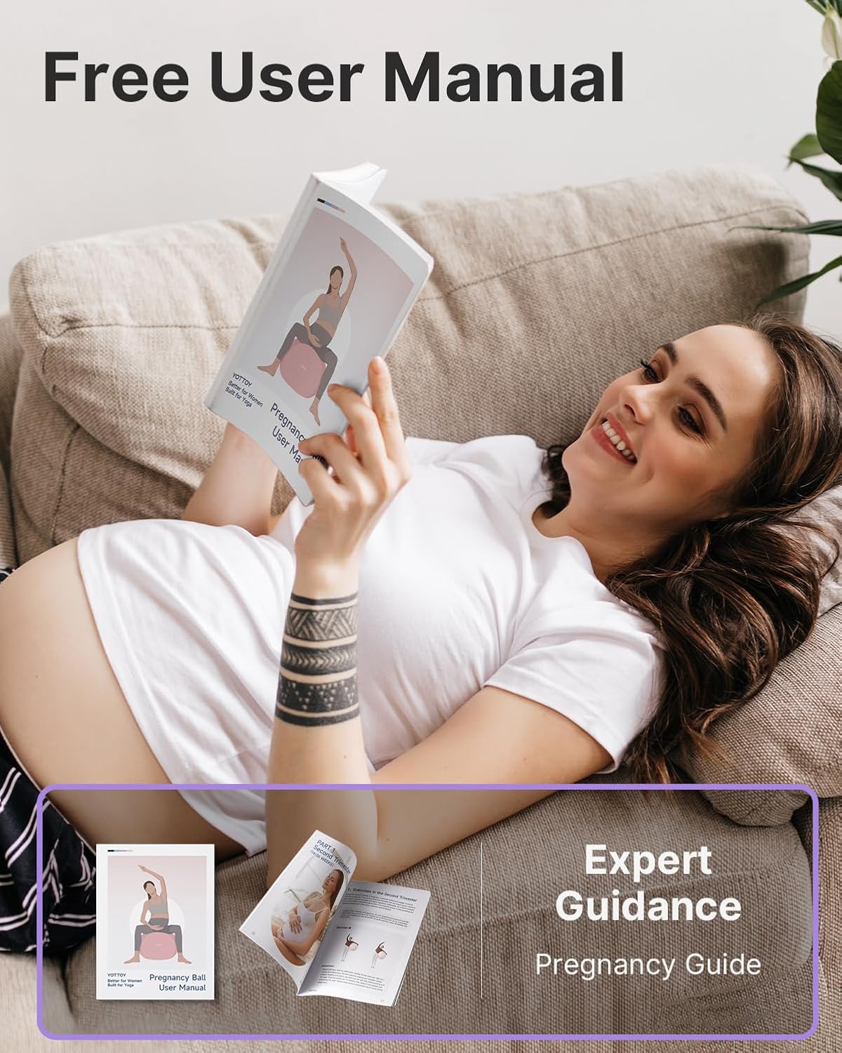 YOTTOY Pregnancy Ball - 1.8mm Thick Birthing Ball for Maternity Physio and Birth Preparation, Yoga and Exercise for Pregnancy - Includes Pump