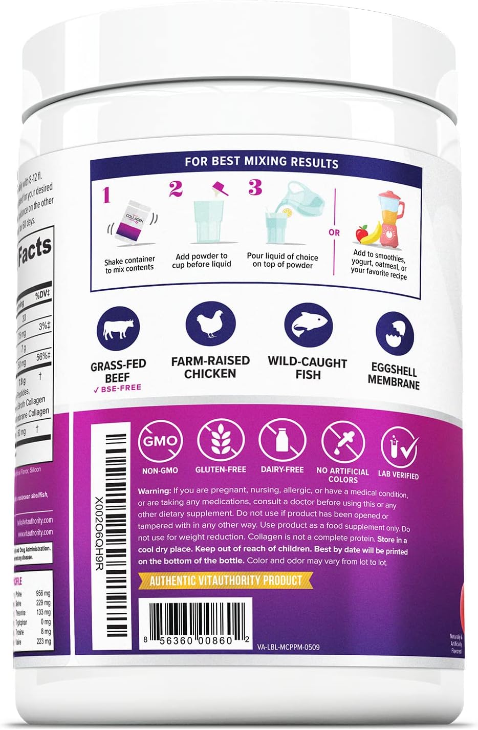 Multi Collagen Peptides Powder for Women - Hydrolyzed Flavored Collagen Powder for Women with Types I II III V & X Vitamin C & Hyaluronic Acid for Hair Skin and Nails (Peach Mango) - 30 Servings