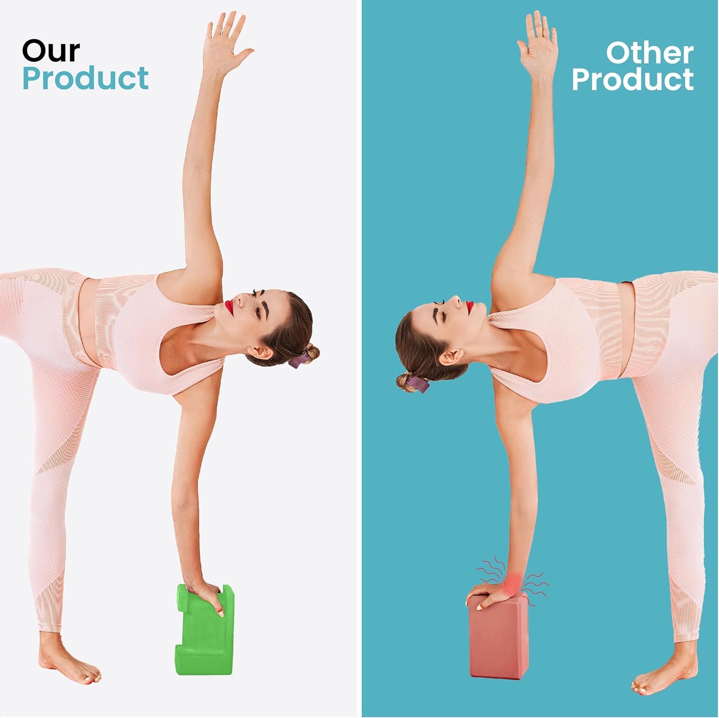 Ergo Yoga Blocks, Relieve Wrist Pain, Improve Comfort and Grip, Contoured Design, Pilates Exercise Balance & Stretching
