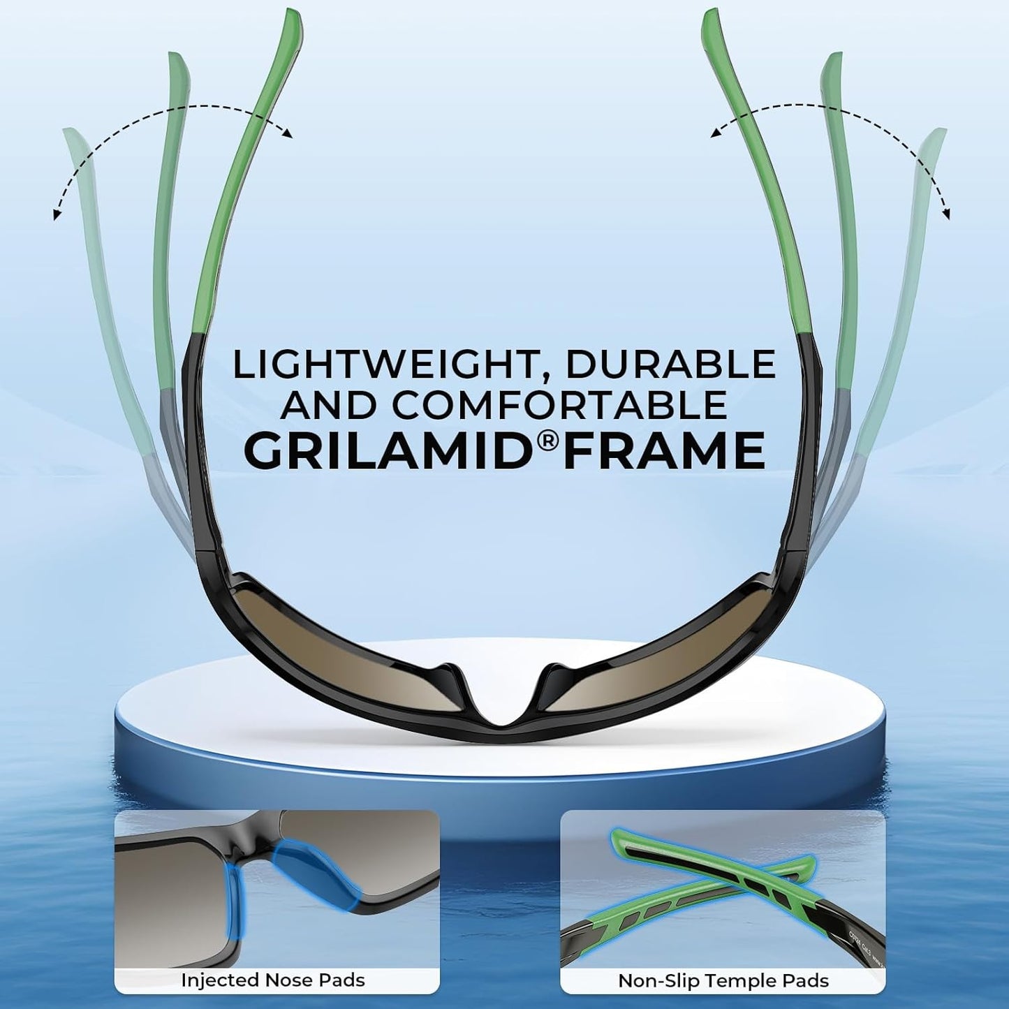 KastKing Chippewa Polarized Fishing Sunglasses, UV400 Protection Full Wrap Frame Sports Cycling Sunglasses, 1.0mm TAC Lenses