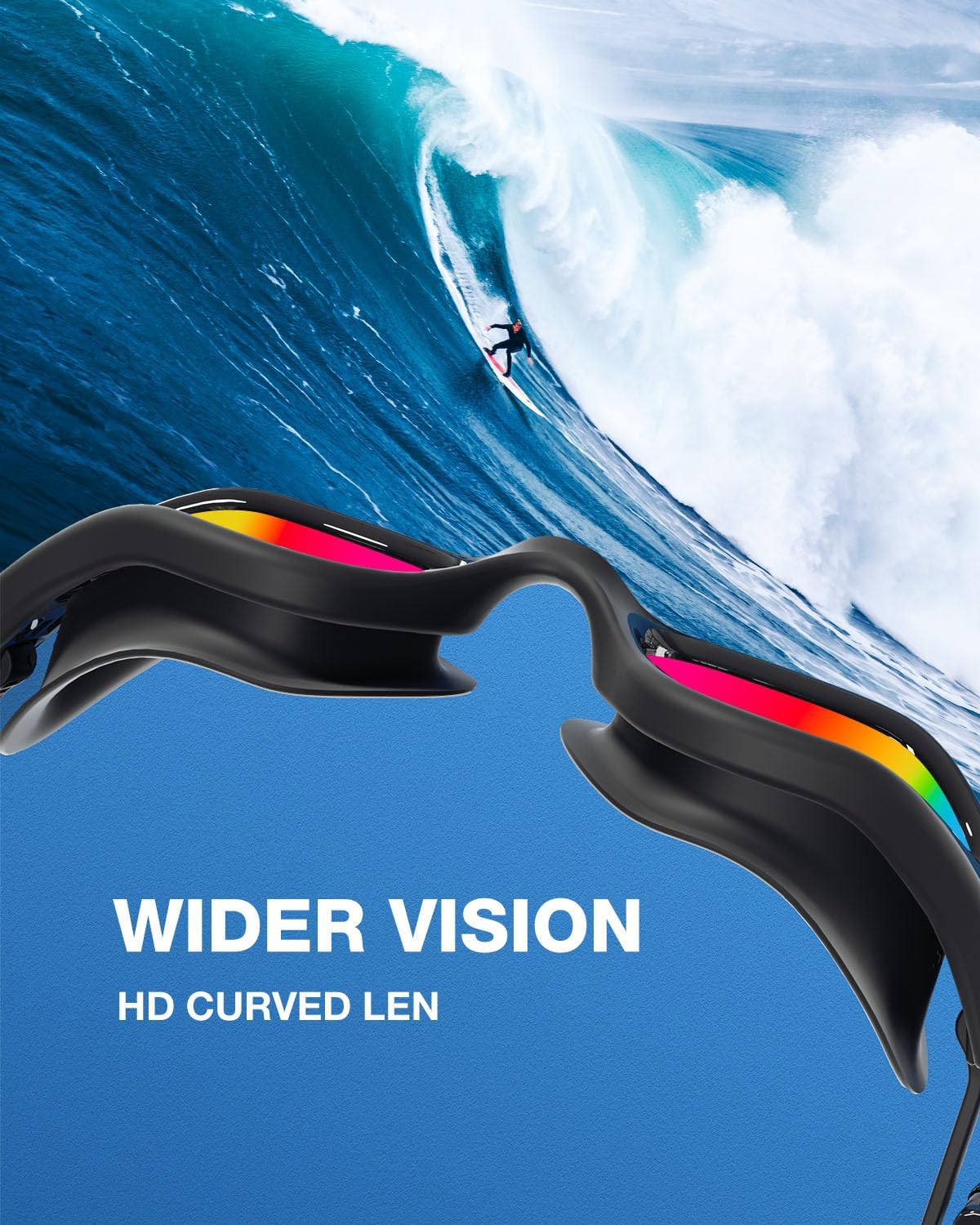 ZIONOR G1 Lite Swim Goggles with Swim Cap Comfortable Anti-fog Swimming Goggles Cap Set for Adult Men Women