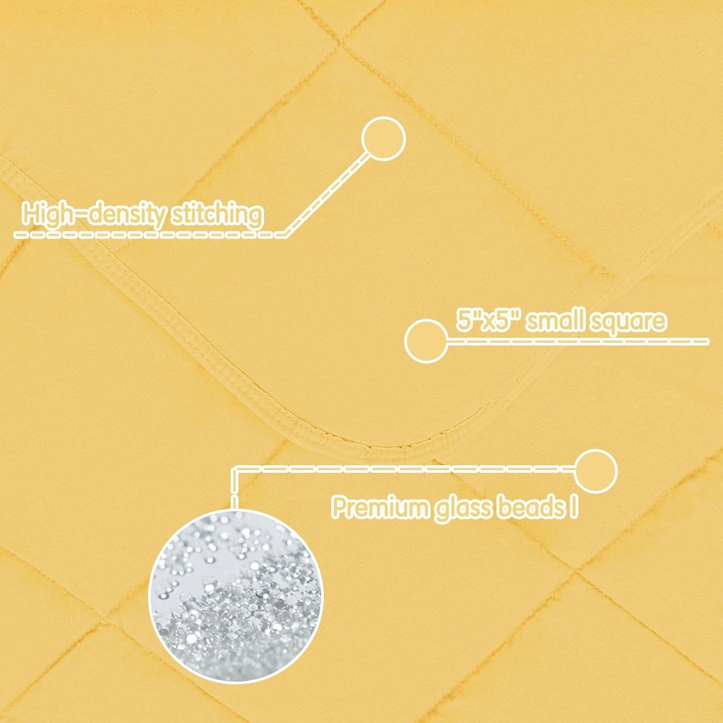 yescool Weighted Blanket (5 lbs, 36" x 48", Yellow) Cooling Heavy Blanket for Sleeping Perfect for 40-60 lbs, Breathable Blanket with Premium Glass Bead, Machine Washable