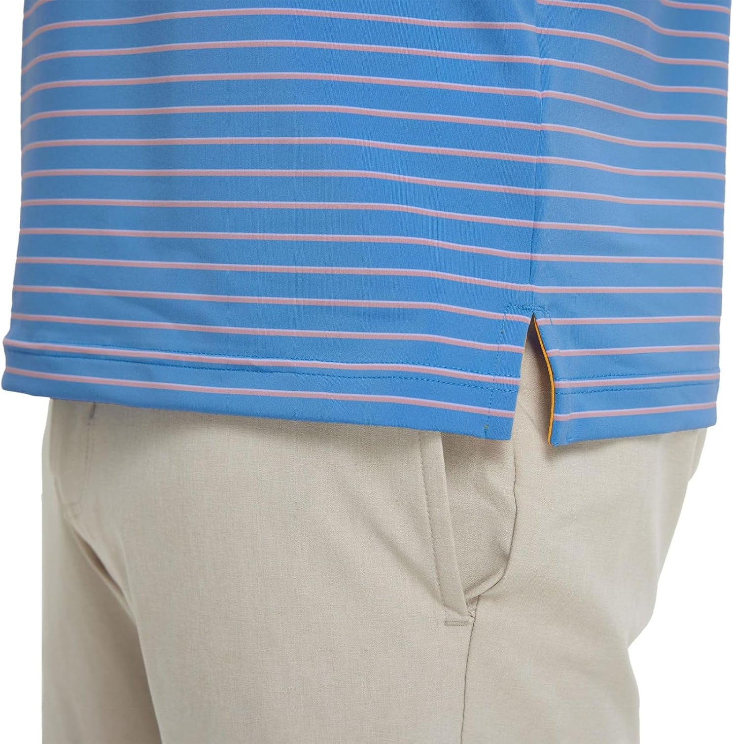 M MAELREG Golf Shirts for Men Moisture Wicking Striped Polo Performance Dry Fit Business Sports Mens Polo Shirts Short Sleeve