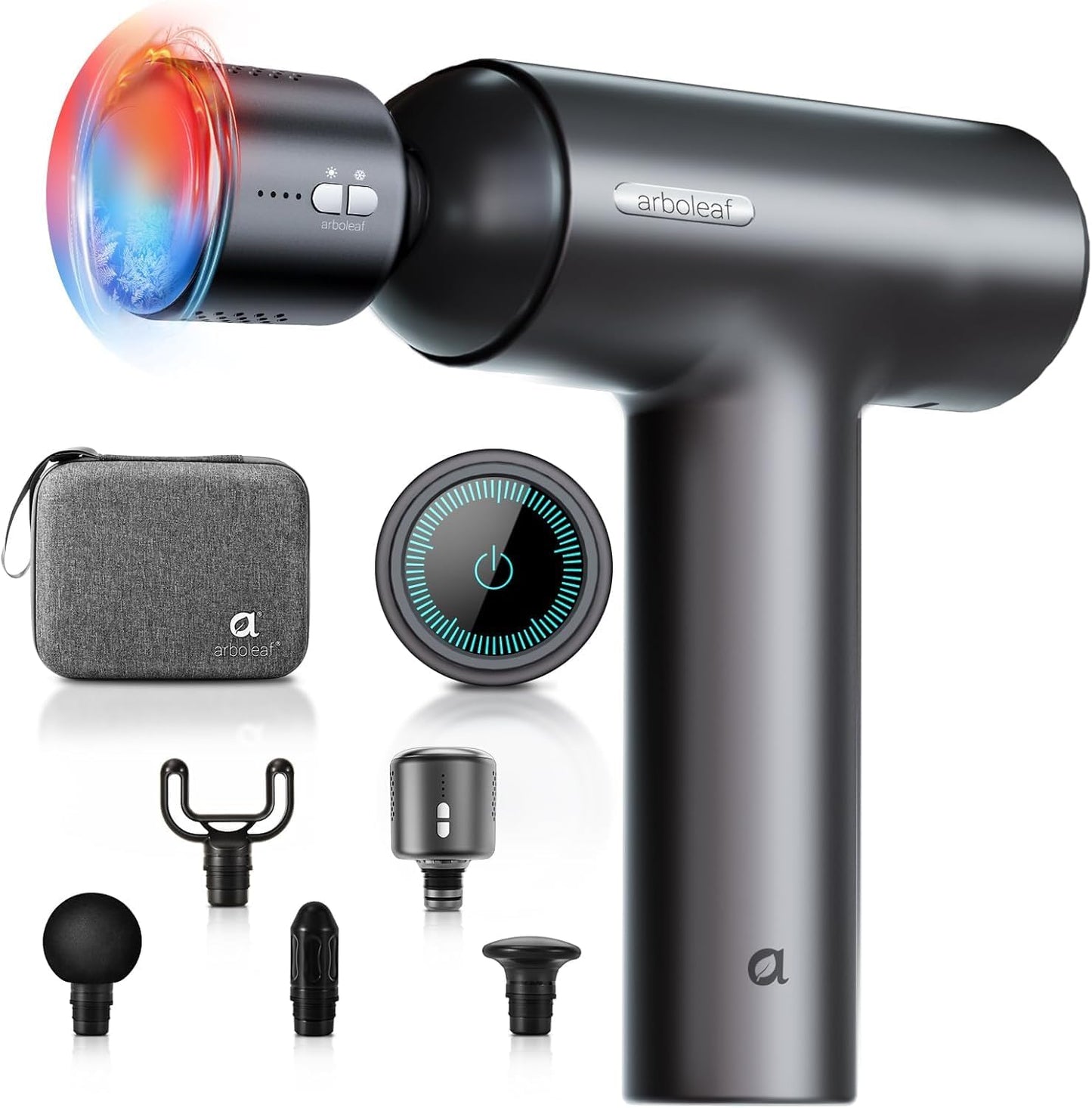 arboleaf Thermacool Massage Gun with Heat and Cold, 6 Speeds Muscle Massage Gun Deep Tissue with Case, Powerful Percussion Massager for Home Gym Office Muscle Back Pain Relief, Gift