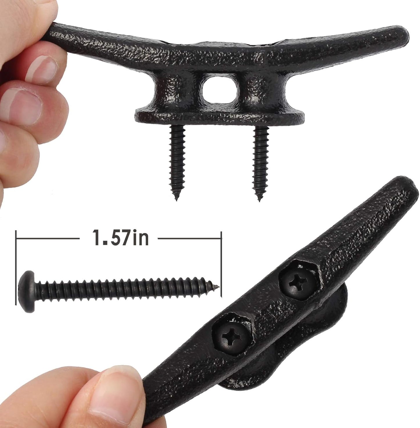 4 inch Dock Cleats 4/6/8/12/16/20/24 Pack,Boat Dock Cleats Rope Cleat Marine Cleats Iron Boat Cleats with Hardware ldeal for Deck,Nautical Decor,Cleats for Boat Dock,Boat Tie Down Cleats