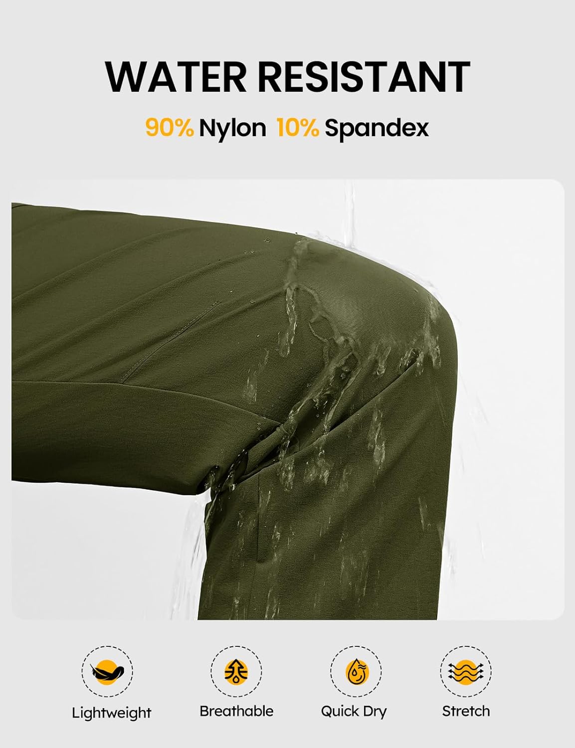 TBMPOY Women's Lightweight Hiking Pants Water Resistant Quick Dry Travel Work Outdoor Fishing Pants Zipper Pockets