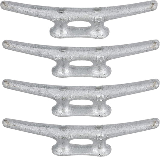 MarineNow Hot-Dipped Galvanized Iron Dock Cleat – Choose Size: 4", 6", 8", 10", 12", 14" – Heavy-Duty Boat Cleats for Dock Lines – Available in Single or Bulk Multi-Packs