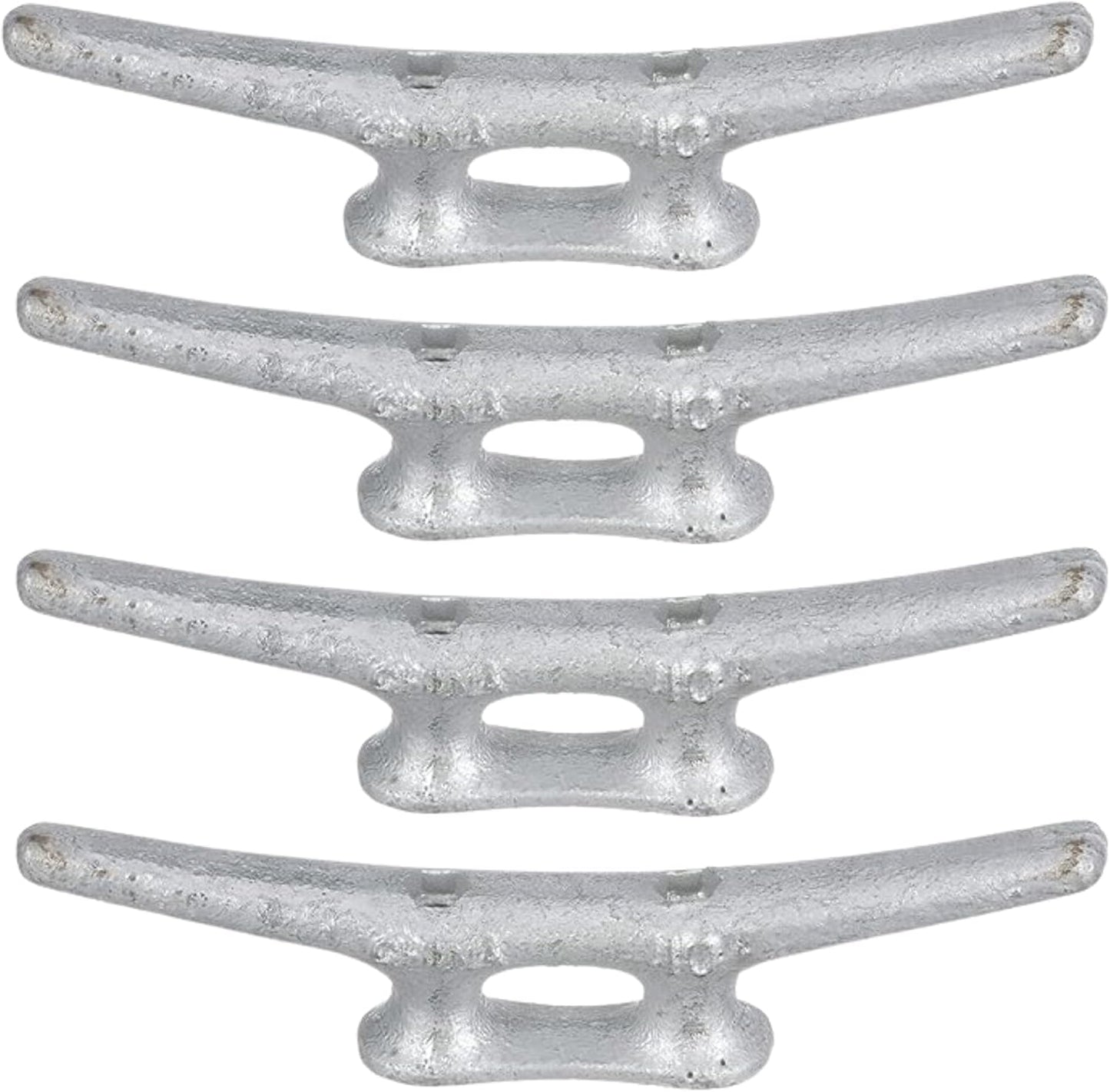 MarineNow Hot-Dipped Galvanized Iron Dock Cleat – Choose Size: 4", 6", 8", 10", 12", 14" – Heavy-Duty Boat Cleats for Dock Lines – Available in Single or Bulk Multi-Packs