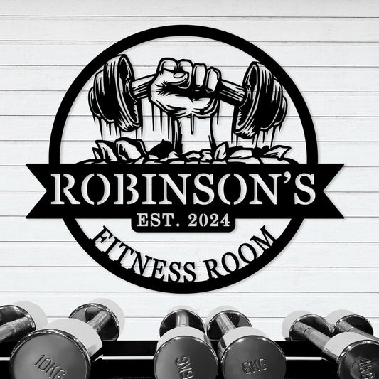 Personalized Home Gym Signs - Custom Metal Art for Workout Room – Enrich your Home Gym Decor with Unique Personalized Gym Sign & Weight Lifting - Custom Name Plaque