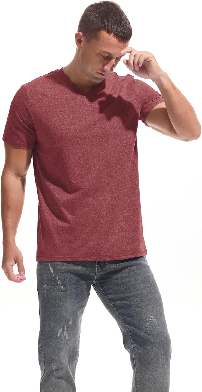 VEIISAR Premium V Neck T Shirts for Men - Modern Fitted Tees Vneck Undershirts